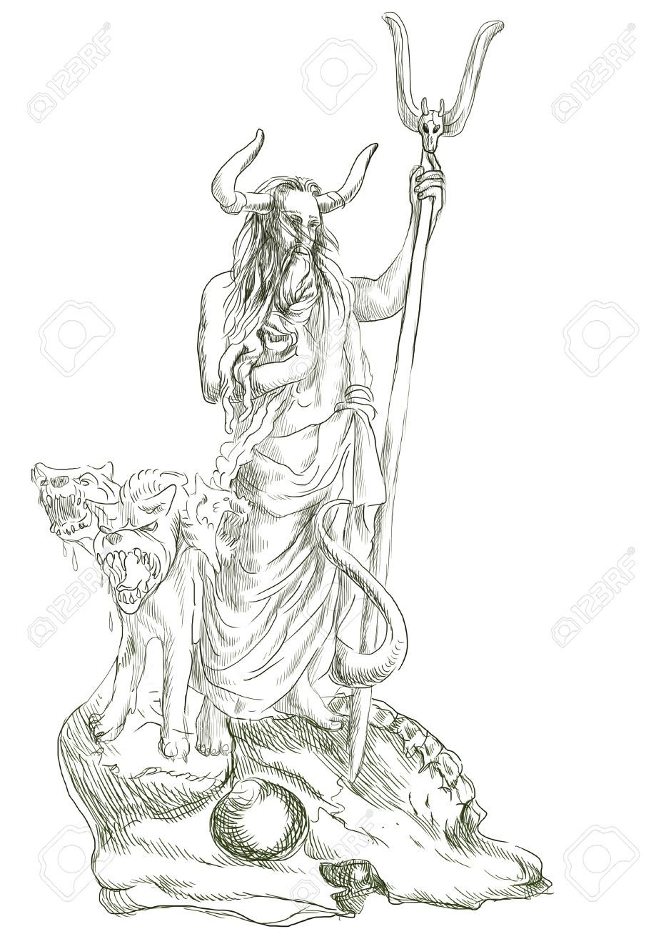 919x1300 Collection Of Free Hades Clipart Drawing. Download On Ubisafe - Hades Sketch
