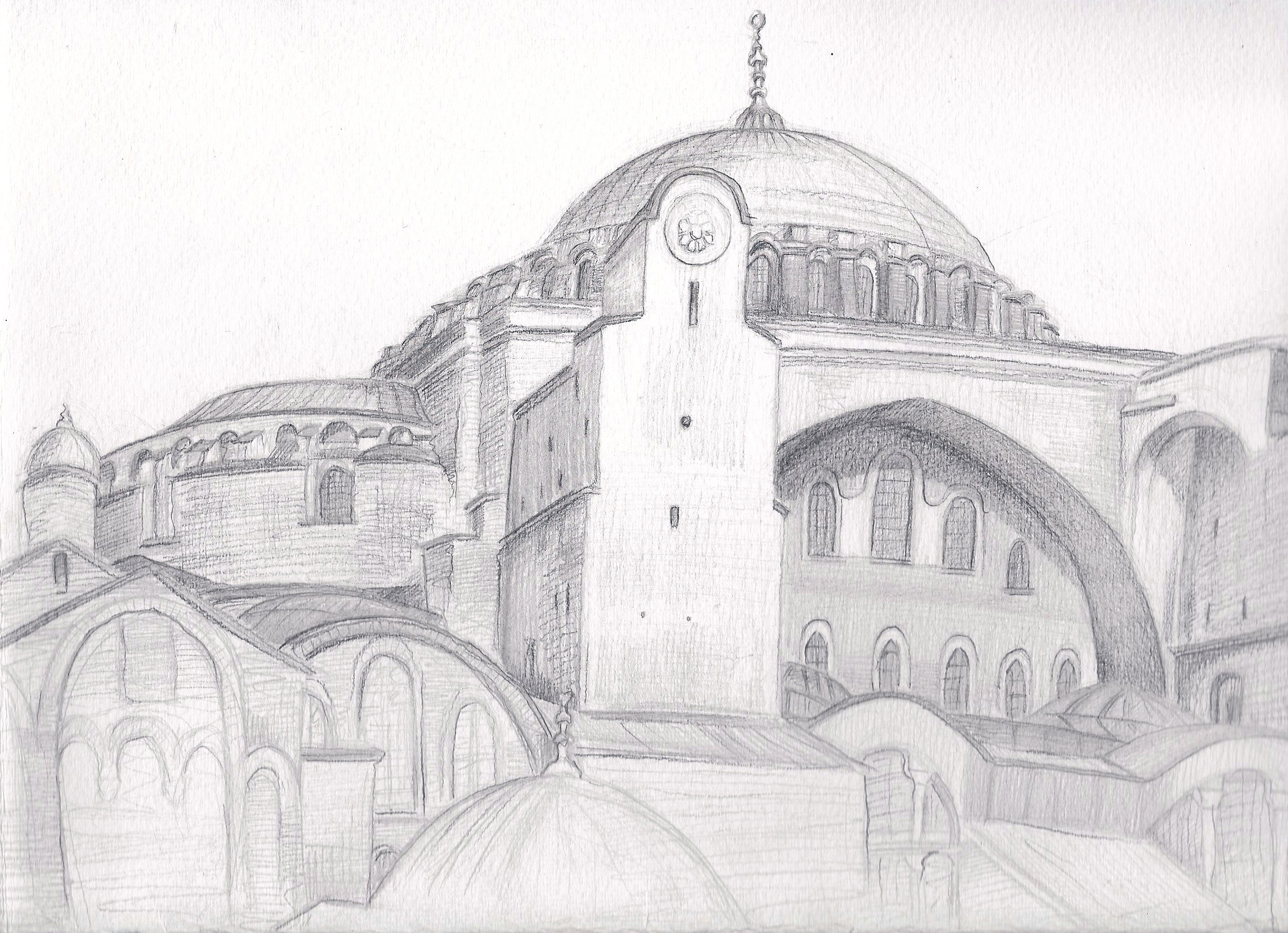 2308x1672 Hagia Sophia Mavi Lale - Hagia Sophia Sketch