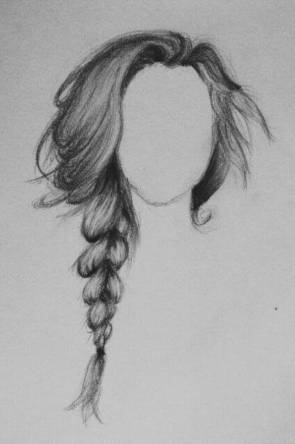 426x640 Elegant Braid Drawing Doodles - Hair Braid Sketch
