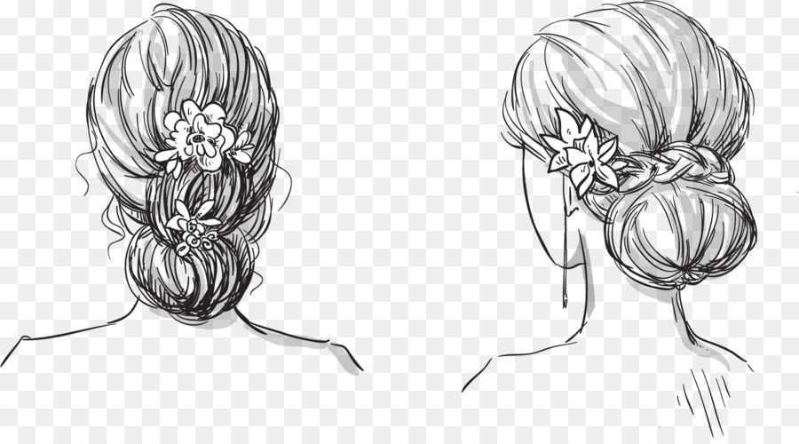 900x500 Hairstyle Drawing Braid Royalty Free - Hair Braid Sketch