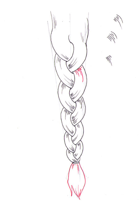 450x650 How To Draw A Braid I Draw Fashion - Hair Braid Sketch