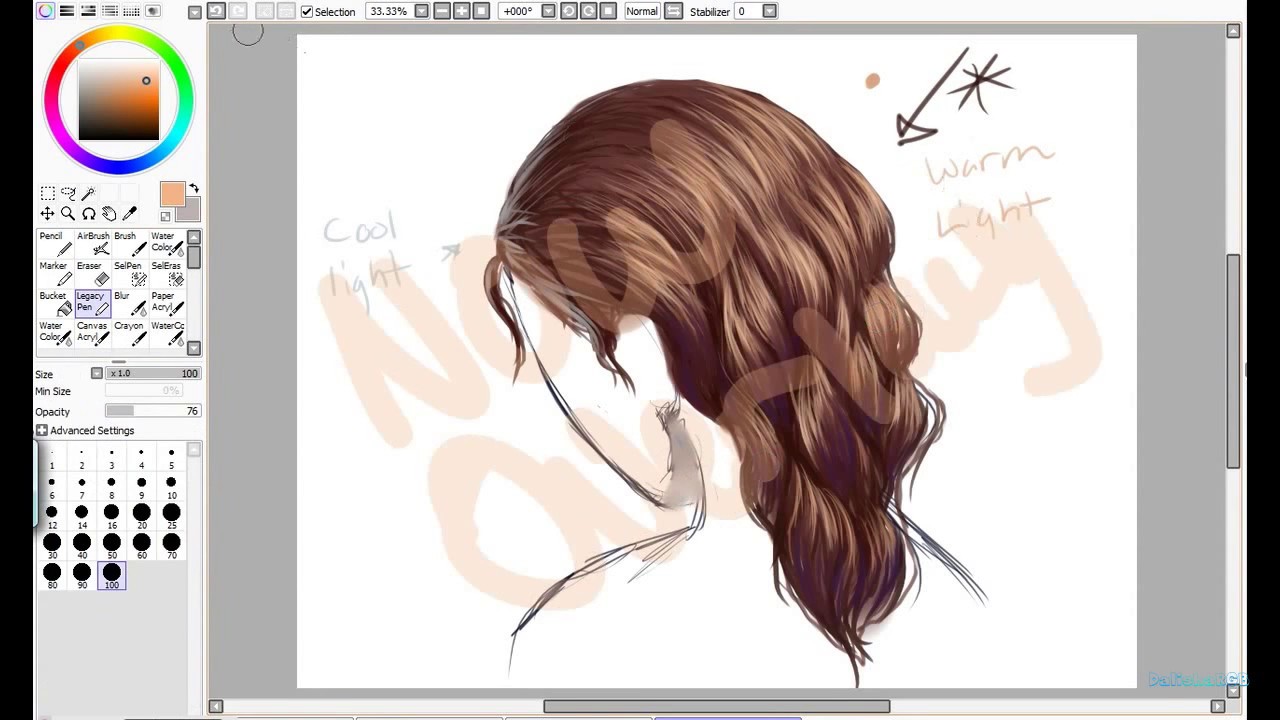 1280x720 How To Draw Hair On Paint Tool Sai - Hair Brush Sketch
