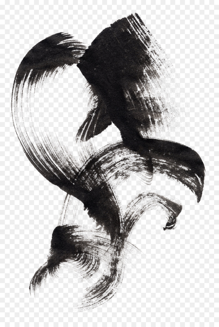 900x1340 Ink Brush Poster Drawing - Hair Brush Sketch