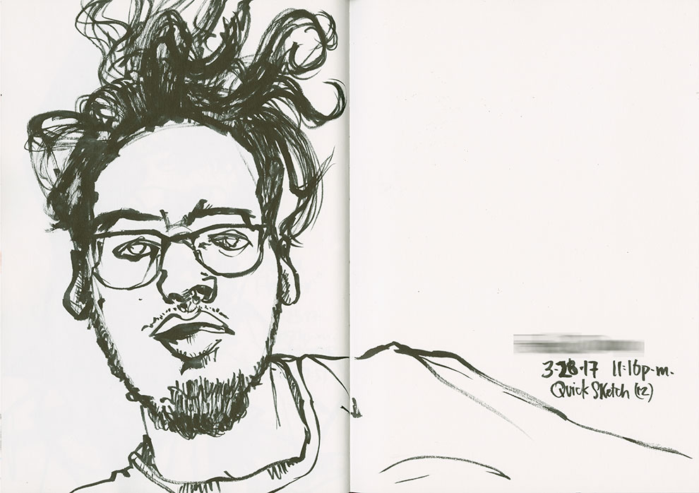 990x698 My Love Affair With The Pentel Brush Pen Rozwoundup - Hair Brush Sketch
