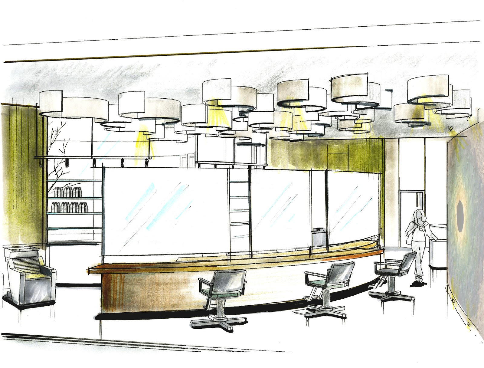 1600x1216 Interior Design Studio Iv Blog Schematic Design - Hair Salon Sketch