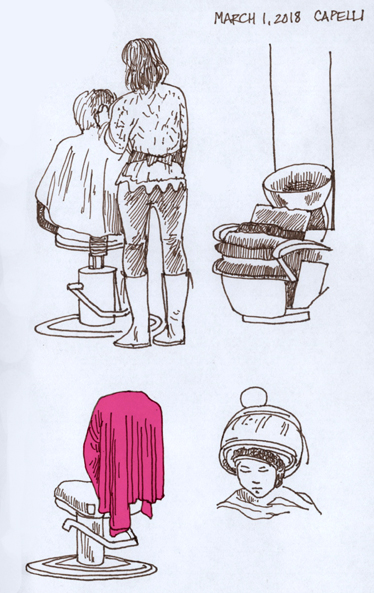 374x593 Art By Products At The Hair Salon - Hair Salon Sketch
