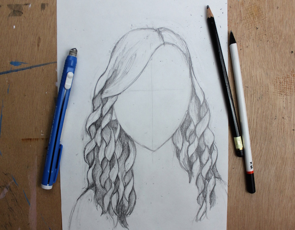 600x468 Easy Step By Step Instructions For Drawing Curly Hair - Hair Sketch