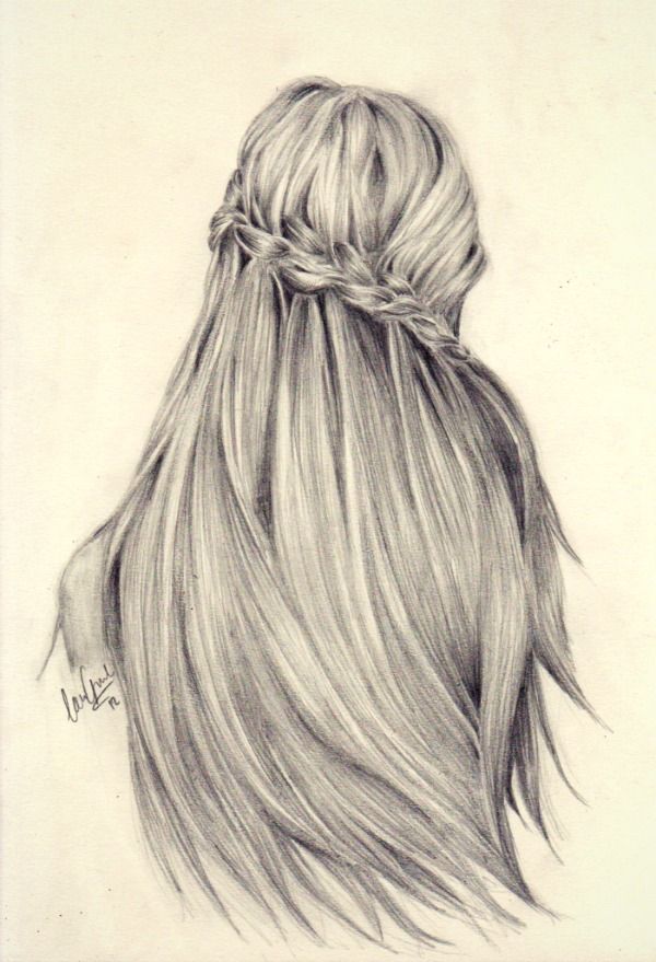 600x879 Hair Drawing Artsy Hair Sketch, Braid Crown And - Hair Sketch