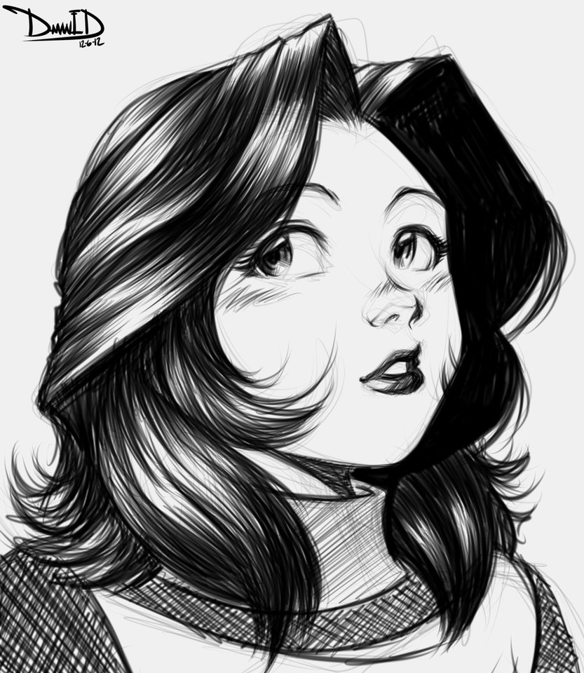 833x960 Pretty Hair (Sketch) 12 6 12 By Damnevildog - Hair Sketch