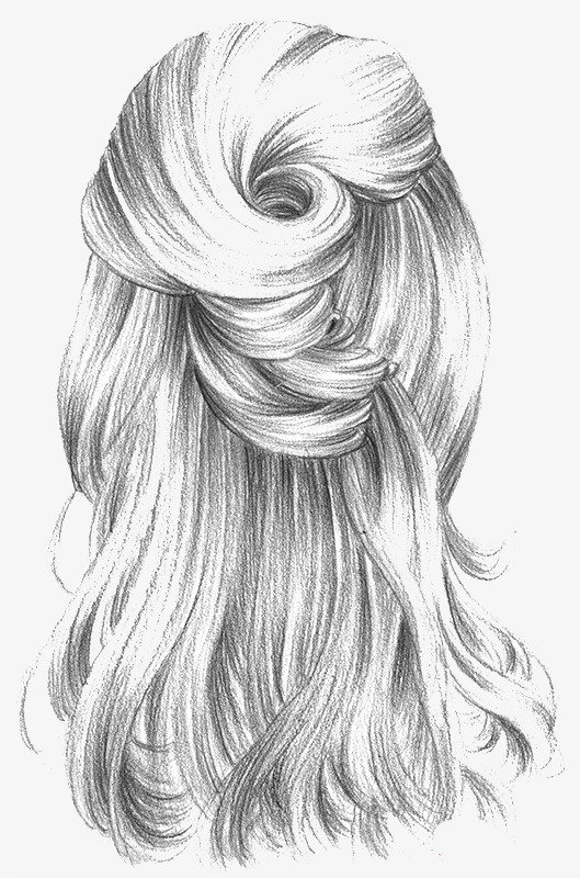 529x800 Sketch Girl Hair, Sketch, Girl, Hair Png And Psd File For Free - Hair Sketch