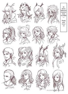 236x325 Pin By On Art Drawings, Character Design - Hair Sketch Tutorial