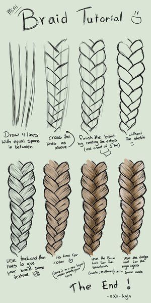 300x600 A Step By Step Tutorial On How To Draw Braids On Sumopaint - Hair Sketch Tutorial