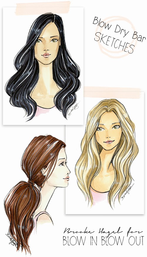 500x870 Fabulous Doodles Fashion Illustration Blog By Brooke Hagel Blow - Hair Sketches