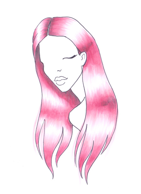 450x619 How To Draw Shiny Hair I Draw Fashion - Hair Sketches