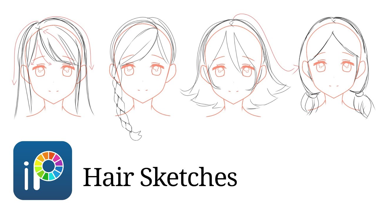 1280x720 Ibispaint X - Hair Sketches
