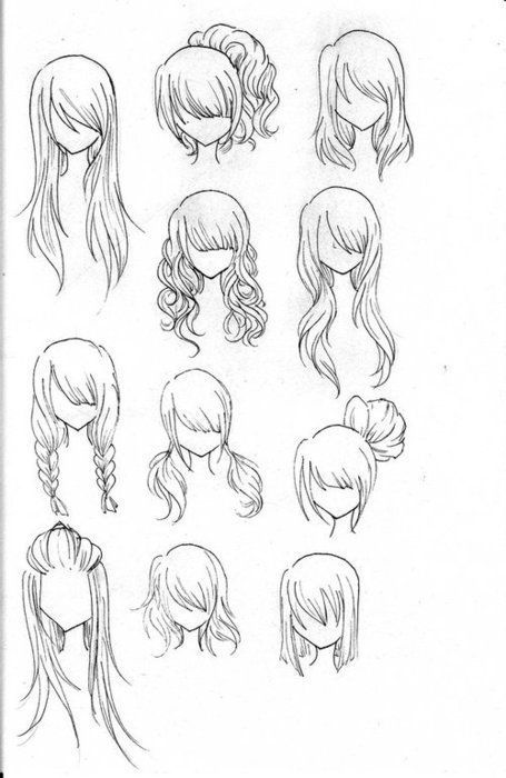 455x700 Different Hair Sketches, Pretty Hairstyle Ideas Beautiful Hair - Hair Sketches