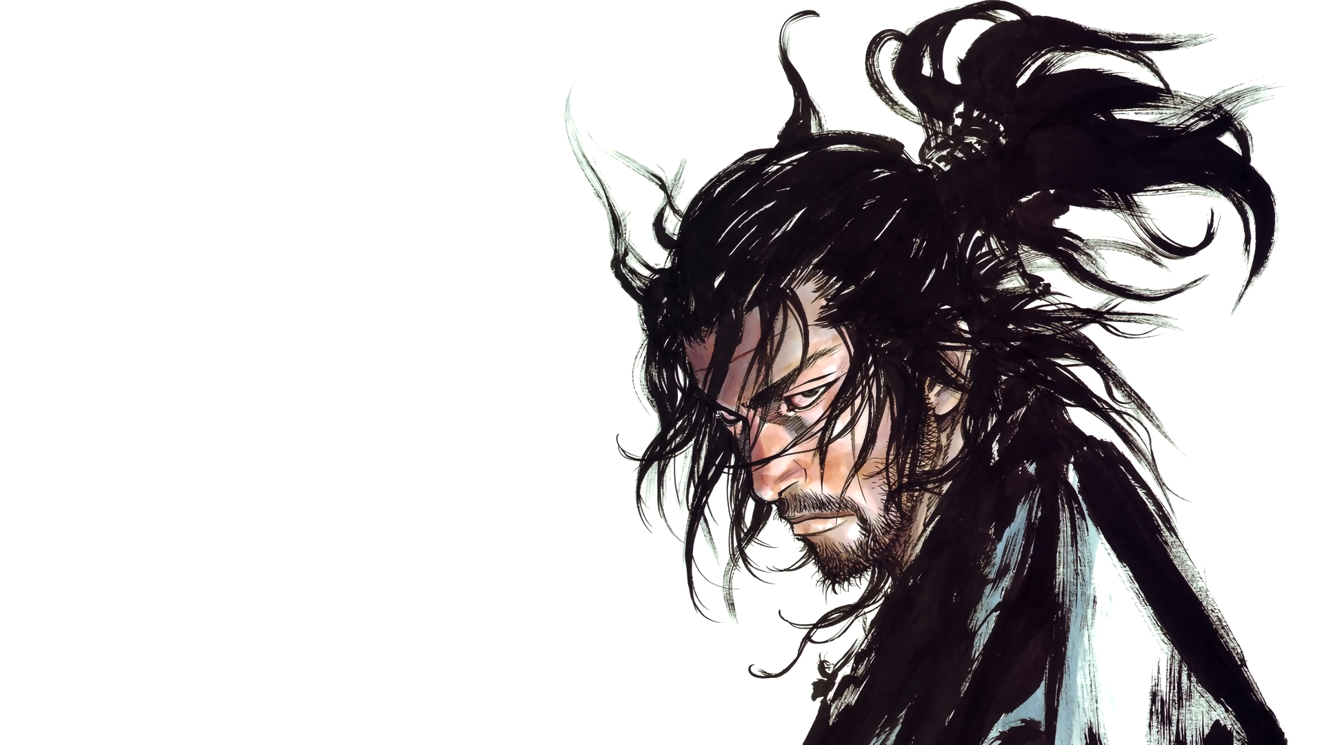 1920x1080 Wallpaper Drawing, Illustration, Manga, Hair, Vagabond, Musashi - Hair Style Sketch