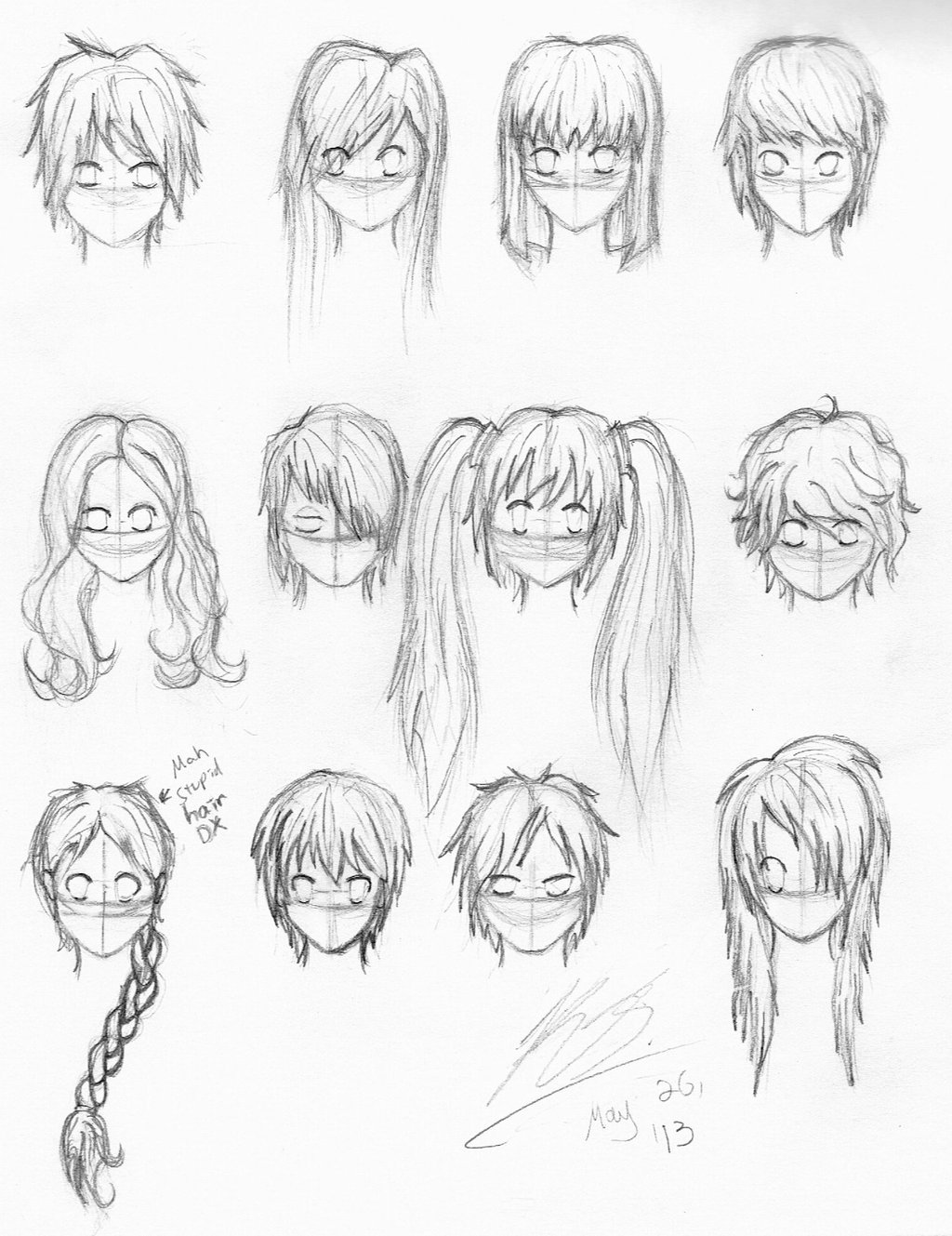 Hairstyle Sketches at PaintingValley.com | Explore collection of ...