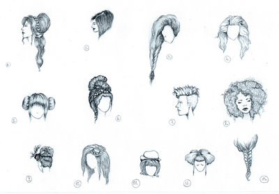 400x278 Hairstyle Sketches By Catherinewhite - Hairstyle Sketches