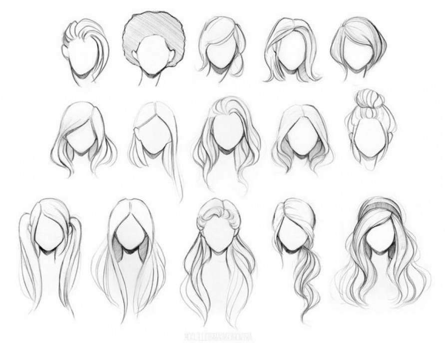 Hairstyles Sketch at PaintingValley.com | Explore collection of