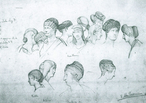 600x424 Sketch Of Hairstyles From Ancient Sculptures By Alma Tadema - Hairstyles Sketch