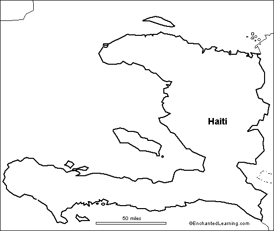 552x464 Outline Map Research Activity - Haiti Sketch
