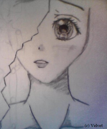 373x450 Half Face (Only Bad Sketch) By Velvet Art - Half Face Sketch