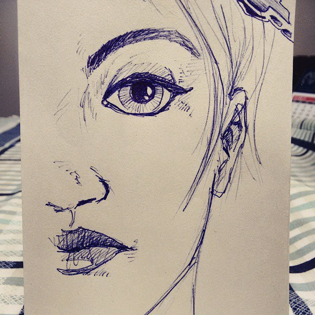 640x640 Half Face. - Half Face Sketch