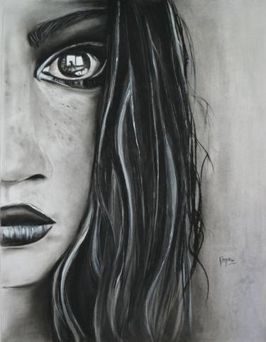 375x482 I Feel You Drawing By Payal Pihu Saatchi Art - Half Face Sketch