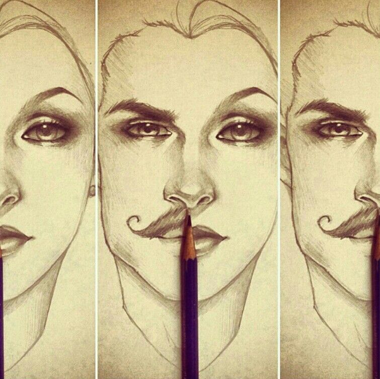 755x752 Man Half Face Sketch Sketchy References Ii - Half Face Sketch