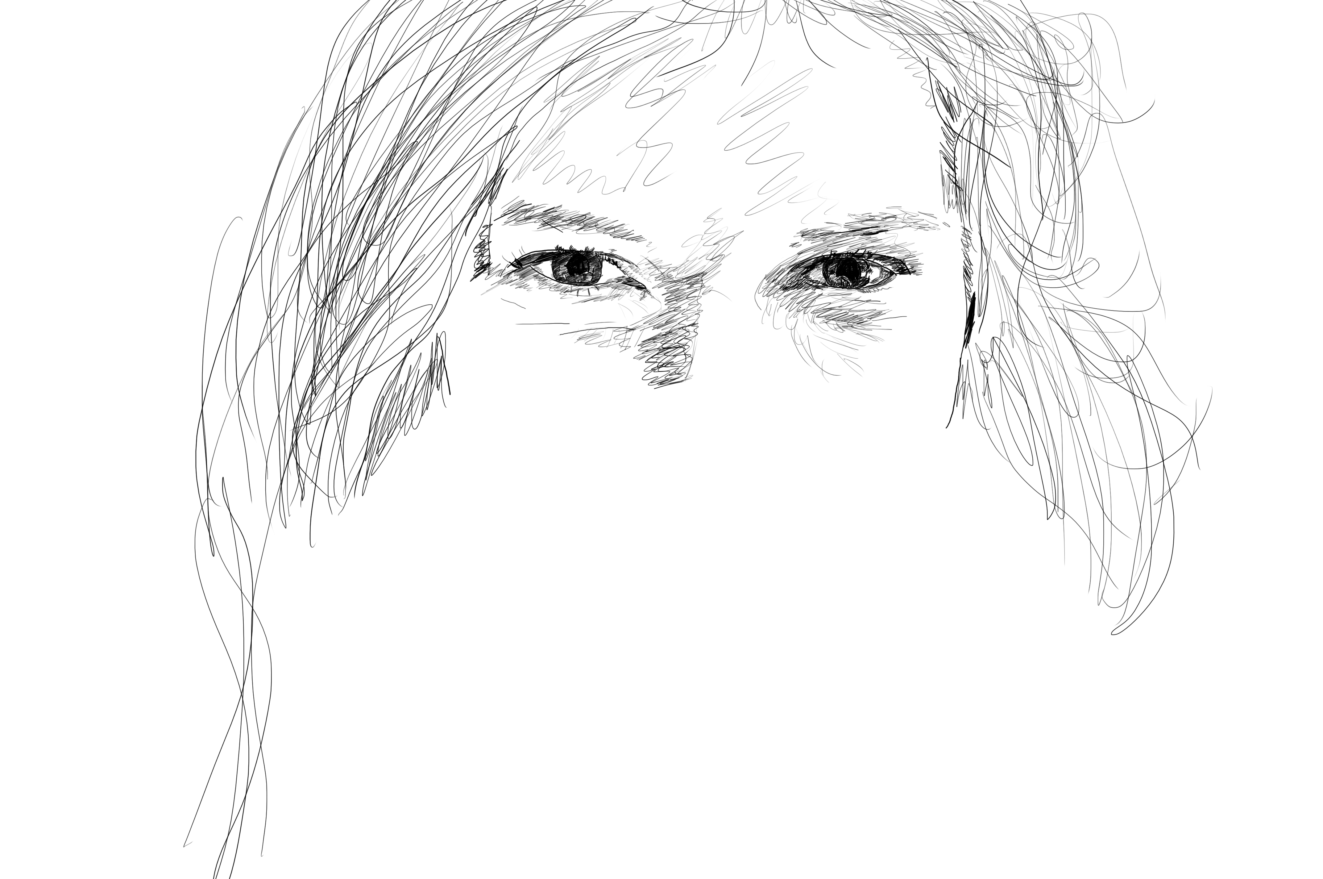 4288x2848 Computer Drawing Some Bad Plankton - Half Face Sketch