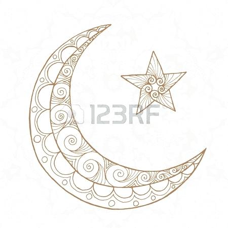 450x450 Half Moon Coloring - Half Moon Sketch