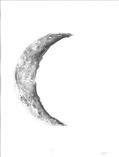 236x310 Crescent Moon Tattoo - Half Moon Sketch
