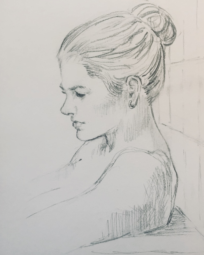 790x988 Lost Beauty) Pencil Sketch For My Better Half Steemit - Half Sketch