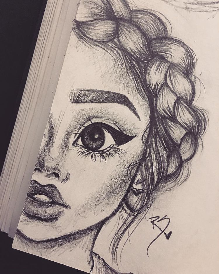 750x936 Drawing Of Half A Face In Pencil Women Drawings - Half Sketch