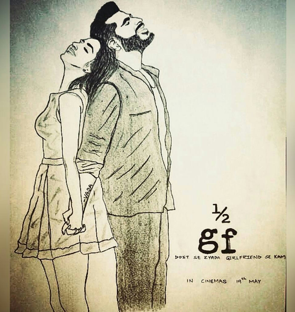 966x1024 Vasa Sketch Half Girlfriend Poster - Half Sketch