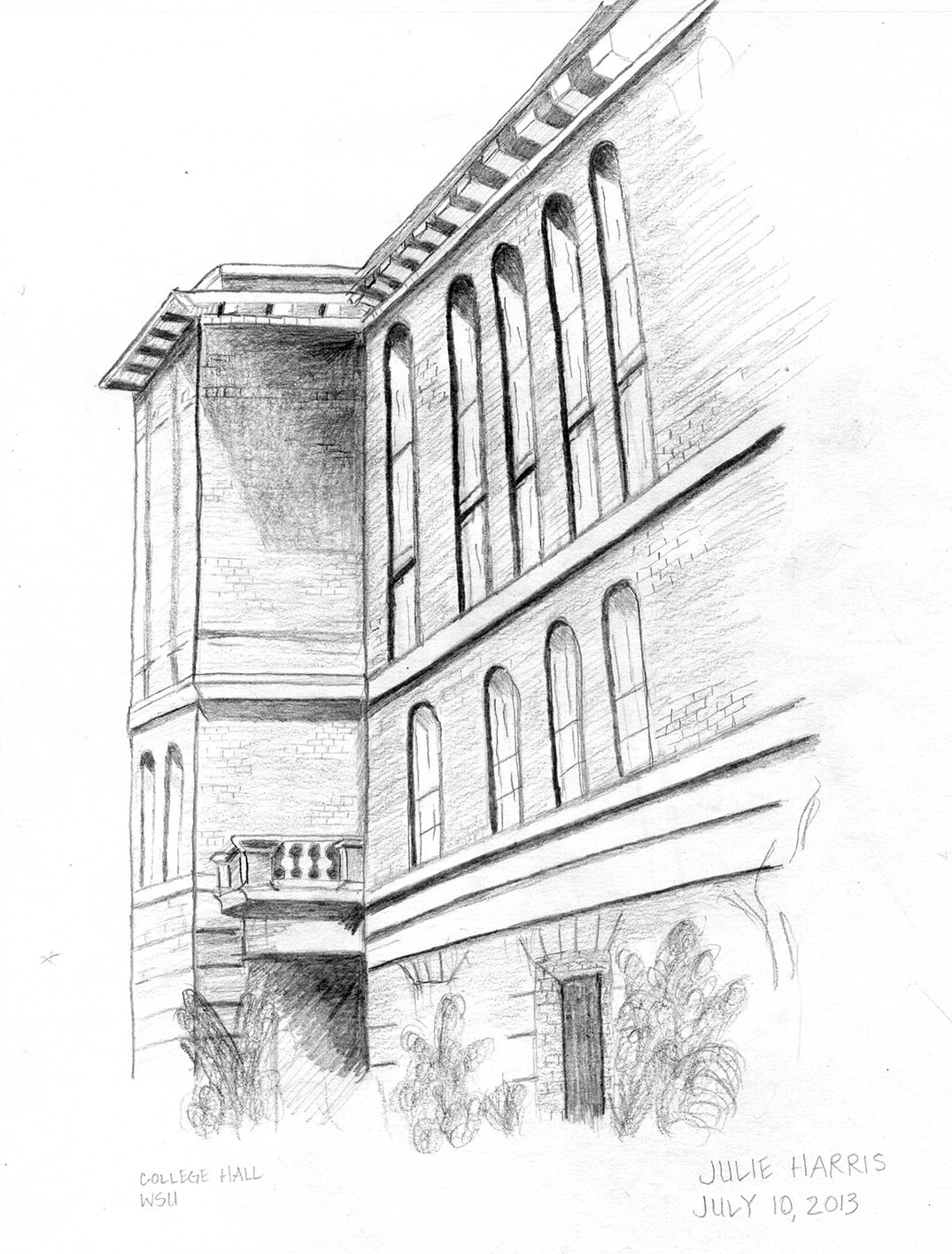 1075x1416 Julie Harvey Design Portfolio College Hall Sketch - Hall Sketch