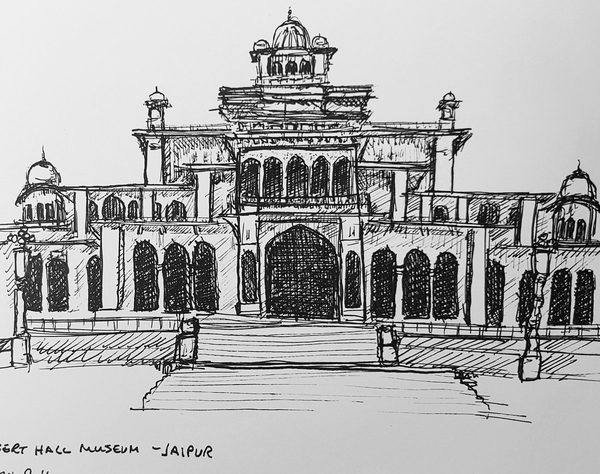 1200x948 Roland On Twitter The Albert Hall Museum - Hall Sketch