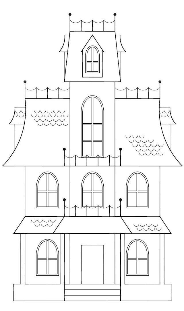 Halloween House Sketch at PaintingValley.com | Explore collection of ...