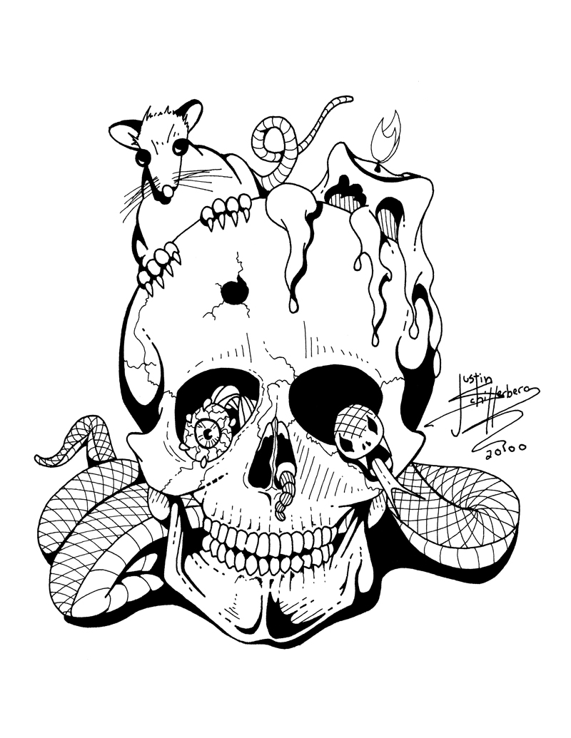 800x1035 The Art Of Justin Schillerberg - Halloween House Sketch