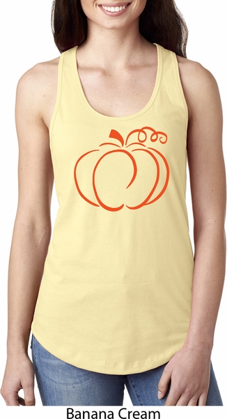 326x600 Ladies Halloween Pumpkin Sketch Ideal Racerback - Halloween Pumpkin Sketch