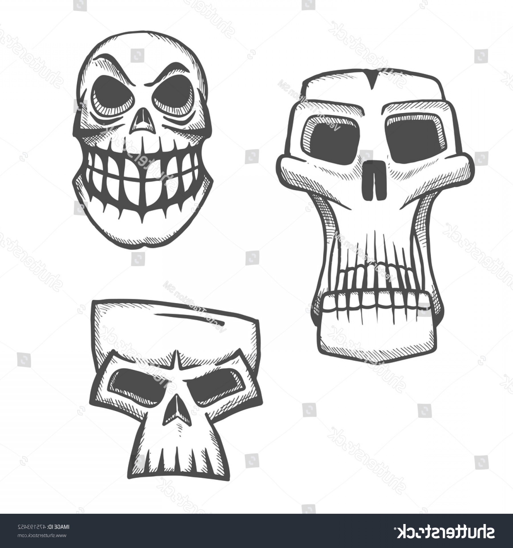 1800x1920 Skull Sketch Icons Set Halloween Scary Geekchicpro - Halloween Skull Sketch