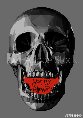 353x500 Skull Illustration With Red Space Text Bg For Halloween - Halloween Skull Sketch
