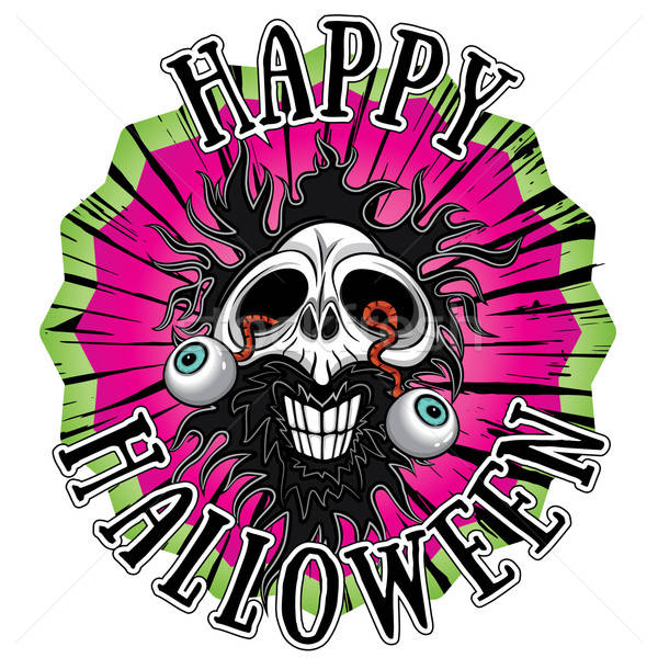 600x600 Halloween Horror Zombie Skull Illustration Vector Illustration - Halloween Skull Sketch
