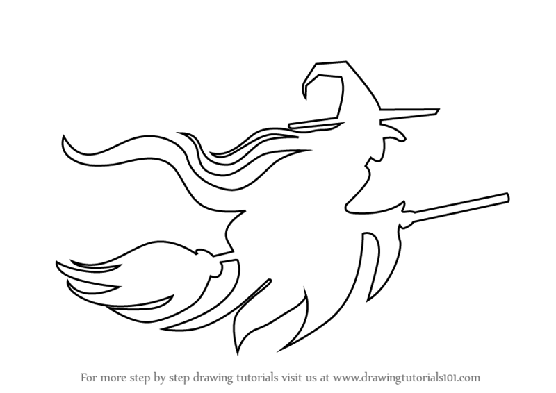 800x566 Learn How To Draw Halloween Witch (Halloween) Step By Step - Halloween Witch Sketch