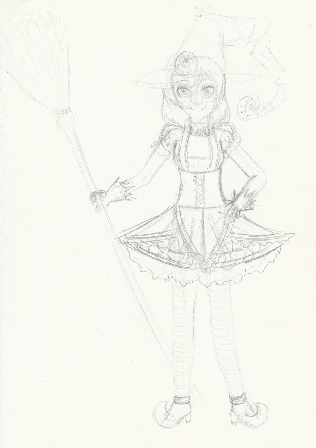 1024x1452 Maki Halloween Clown Witch Sketch By Tf Circus - Halloween Witch Sketch