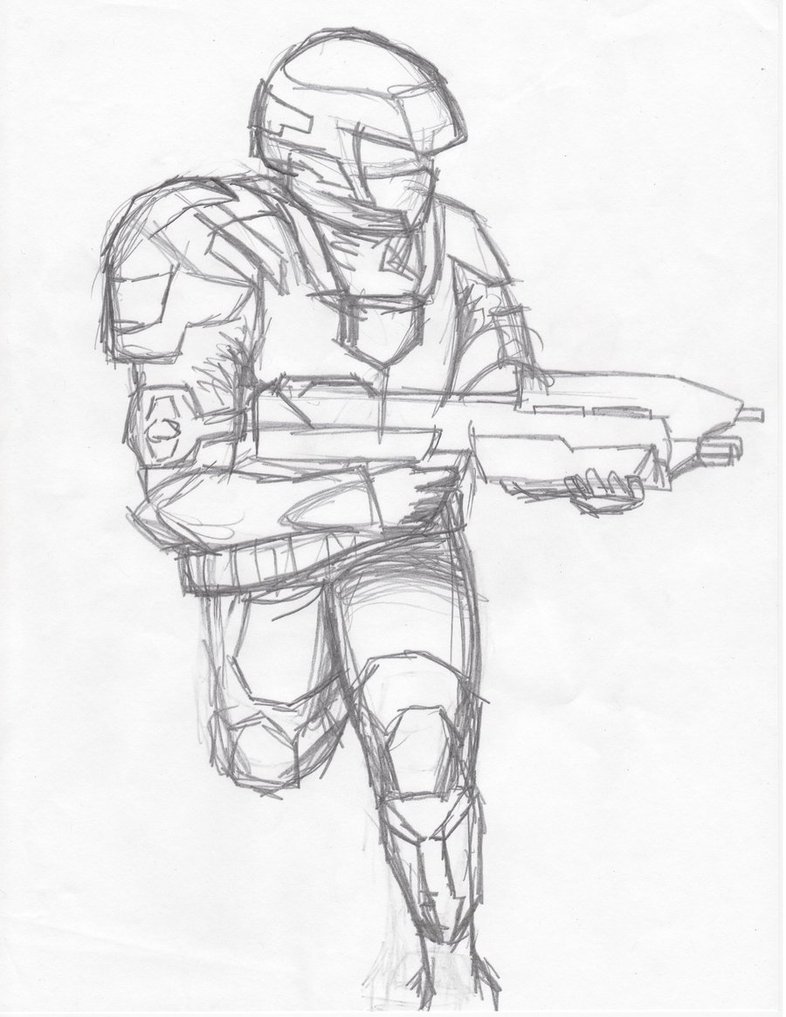 786x1017 Halo 3 Trooper Sketch By Iraqibull - Halo 3 Sketch