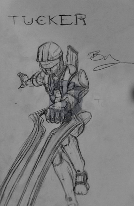 443x683 Tucker From Halo 3 Sketch By Kirito Drawinghub - Halo 3 Sketch