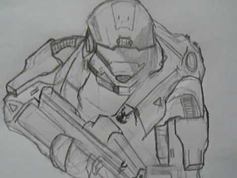 480x360 Halo Reach Noble Six Sketch (Part 1) - Halo Reach Sketch