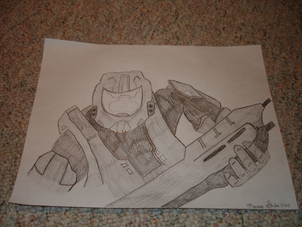 1024x768 Halo 3 Sketch - Halo Sketch